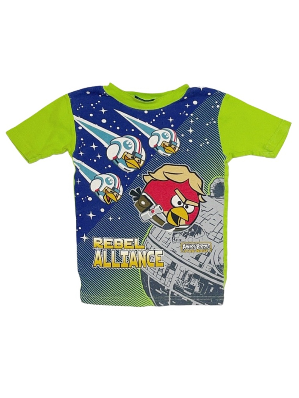 ANGRY BIRDS Boy's Green Star Wars Short Sleeve Pajama Top Size 8